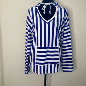 Stripped Blue And White Top